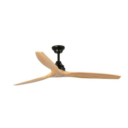 Image of FARO Alo Large Black, Wood DC Ceiling Fan 6 Speed