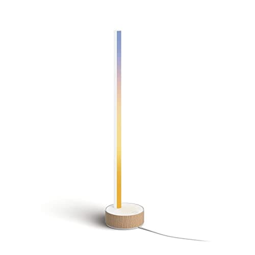 Image of Philips Hue Gradient Signe White & Colour Ambiance [Oak Finish] Smart Table Light LED with Bluetooth. for Bedroom, Livingroom. Works with Alexa, Google Assistant and Apple HomeKit.