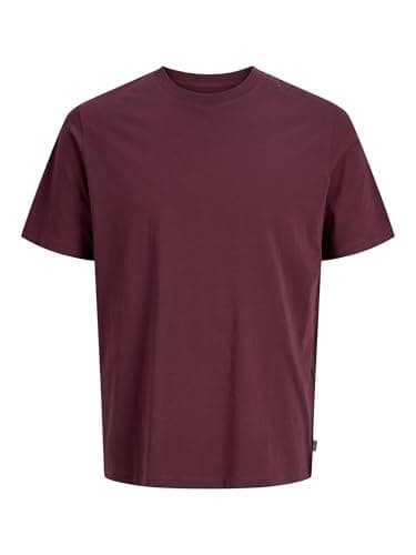 Image of Jack & Jones Men's Jjeorganic Basic Tee O-neck Noos T Shirt, Red (Port Royale Detail: Slim), S UK