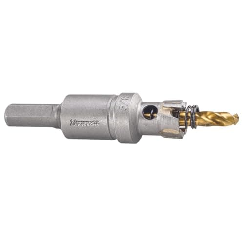 Image of Starrett Tungsten Carbide Tipped Hole Saw - SM16 Sheet Metal Cutter With Arbor & Pilot Drill Bit - For Drilling Stainless Steel Aluminum Alloy - 16MM