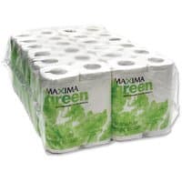 Image of Pack of 48 Maxima Green Toilet Rolls, White, 200 Sheet- (CPD43427)