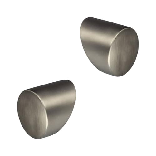 Image of Jackson Woodturners Metal Handrail End Caps for 54mm Round Handrails – Pair with Screws – Chrome, Black, Brushed Nickel or Antique Brass (Brushed Nickel)