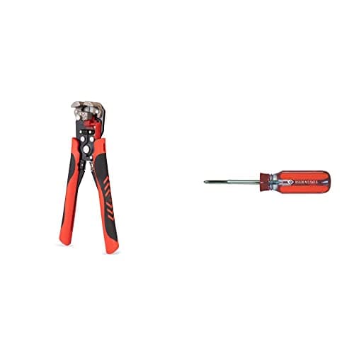 Image of C.K Automatic Wire Stripper Pro, Multicolour, T3943 & Re-Threading Tool M3.5x0.6, Red