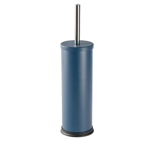 Image of Harbour Housewares Matte Blue Toilet Brush and Holder – Stainless Bathroom Accessory with Non Slip Base – Rust Resistant Toilet Cleaning Brush Set for Compact, Modern and Hygienic Home Spaces