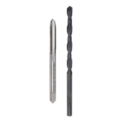 Image of sourcing map Tap and Drill Bit Set, 8-32 UNC Thread Tap & 9/64" Black Oxide Twist Drill Bit, Straight Flute Tap Tapping Threading Repair Tool Kit
