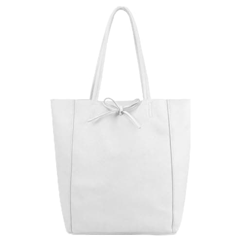 Image of Woodland Leathers Women's Hobos & Shoulder Bags, Genuine Italian Leather Large Handbags For Women, Soft Leather Work Tote, A4 Size Shopping, Travel Slouch Bag (White Leather)