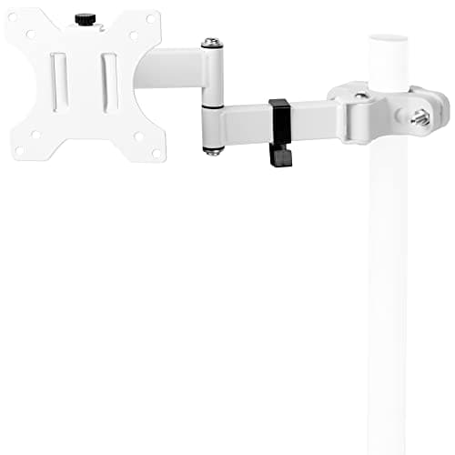 Image of VIVO Steel Universal Full Motion Pole Mount Monitor Arm with Removable 75mm and 100mm VESA Plate, Fits 17 to 32 inch Screens, White, MOUNT-POLE01AW