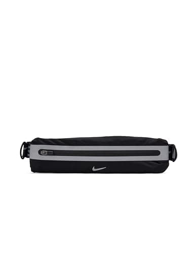 Image of Nike Slim Waistpack 4.0 Running Belt, Waist Bag, Jogging Belt for Smartphone, Keys, Training, Fitness, Running Accessories, Black/Black/Silver, One Size