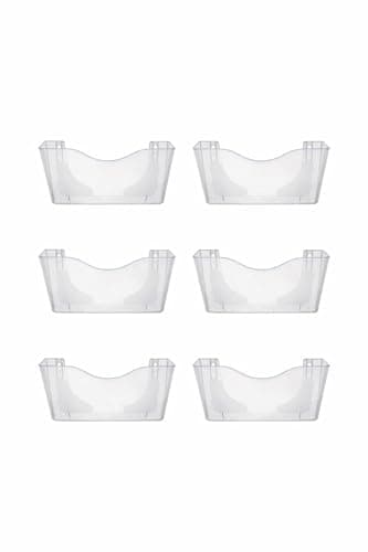 Image of Deflecto 6-Pack, A4 Wall Mounted Magazine File Holder - Perfect for Folders, Files, Mails & Brochure - Crystal Acrylic Document Organiser - Letter Racks for Home & Office with Sleek Landscape Design