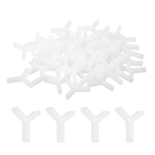 Image of sourcing map 600Pcs Wall Floor Tile Plastic Y Type Spacers Tiling Tools 2.5mm 1/8 Inch Hexagon Tile Spacers for Ceramic Tiles Installation, White