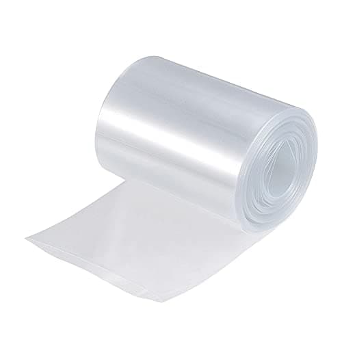Image of sourcing map Battery Wrap PVC Heat Shrink Tubing 48mm Dia 75mm Flat 6m Clear Good Insulation for Battery Pack