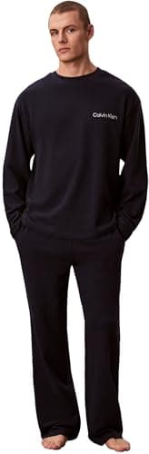 Image of Calvin Klein Men's Ls Tee Pant Set LV00NM2950 Other Lounge & Sleepwear, Blue (Shoreline), XL