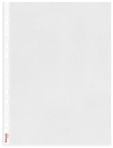 Image of Esselte Heavy Duty Punched Pocket, Pack of 25, Holds up to 20 A4 sheets, Transparent, 115 Micron PP Material, 47187