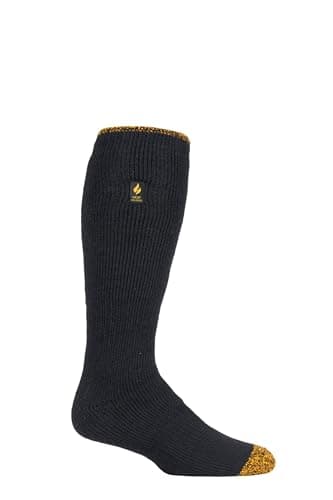 Image of HEAT HOLDERS SOCKSHOP Mens Socks - Workforce 2.3 TOG Long Work Socks for Outdoor, Warehouse, Cold Environment Thermal Cosy & Warm 1 Pair Size 6-11 Black/Yellow