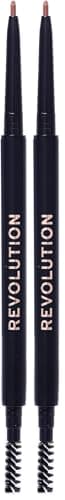 Image of Revolution Precise Brow Pencil, Double-Ended Makeup Tool with Brush for Easy & Ultra Defined Brows and Bold Looks, Auburn, 0.05g (Pack of 2)