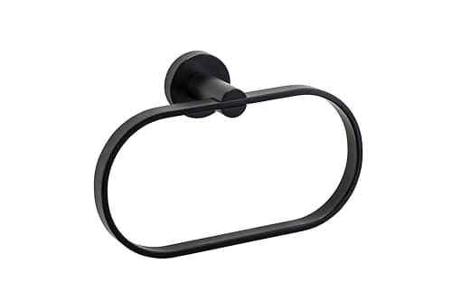 Image of Croydex Metra Flexi-Fix Towel Ring, Matt Black