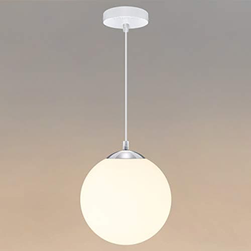 Image of Frosted Glass Globe Ceiling Pendant Light Modern Lamp Shade Opaque Chrome M0199