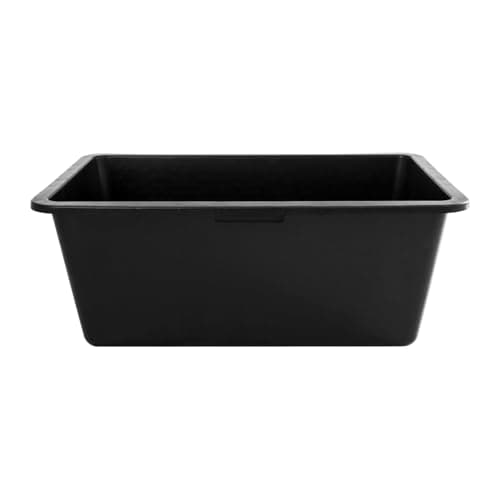Image of 80 Litre Heavy Duty Multi Tub Bucket - 76 x 49 x 30 cm Rectangular Black Utility Container for Agriculture, Gardening, Equestrian, Construction, Livestock, Water Storage & Small Ponds - Easy to Clean