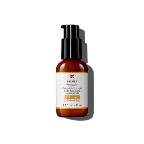 Image of Kiehl's Powerful-Strength 12.5% Vitamin C Serum, Line-Reducing Concentrated Face Serum with Hyaluronic Acid, Visibly Improves Lines, Wrinkles and Radiance, Brightening Treatment