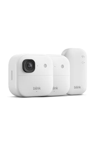 Image of Blink Outdoor Camera 2K+ (newest gen) — Wireless smart security camera, 2K video resolution, enhanced audio, up to two-year battery. Sync Module Core included — 2 camera system, White