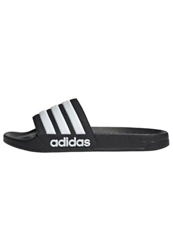 Image of adidas Unisex Adilette Shower Slides, Core Black / Cloud White, 9 UK