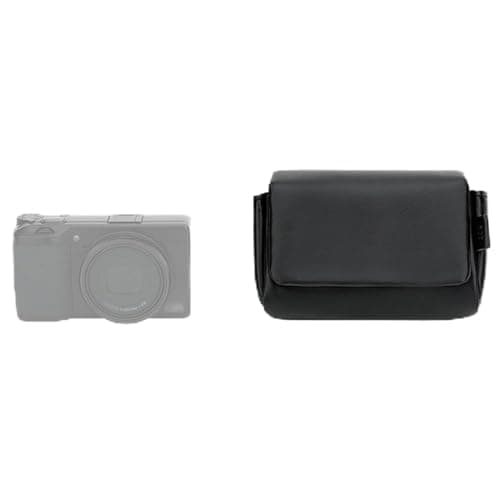 Image of KIWIFOTOS Soft Microfiber Leather Compact Digital Camera Case for Ricoh GRIV GRIII, Kodak Ektar H35N, Canon G7XM3, Sony RX100 Series, Small Camera Bag, Magnet Closure for Quick Access (Black)