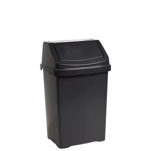 Image of JMS we create smile 8L/25L/50L Litre Plastic Swing Lid Bin Waste Recycle Dustbins Rubbish Trash Refused Bins (Midnight Grey, 25 LITRE)
