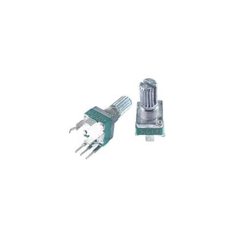 Image of 10PCS single R097 RK097 precision potentiometer with bracket, handle 15mm, no gear, 3 feet A/B10K 2K 5K100K+ Nut Washer(B,50K Ohm)