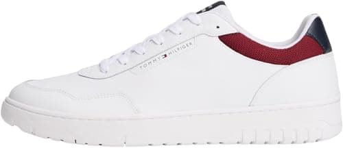 Image of Tommy Hilfiger Men’s Basket Core Low Top Cupsole Trainers, Multicolor (RWB), 8