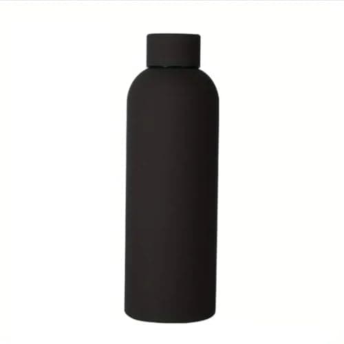 Image of 500ml Double Wall Stainless Steel Vacuum Flask, Insulated, Leakproof Flask, Matte Black, Keeps Drinks Hot or Cold, Reusable Travel Water Bottle