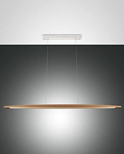 Image of Fabas Luce Ribot LED Integrated Pendant Ceiling Light Light Oak Glass