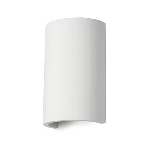 Image of LITECRAFT Vane Up & Down Curved Paintable Plaster Wall Light - White