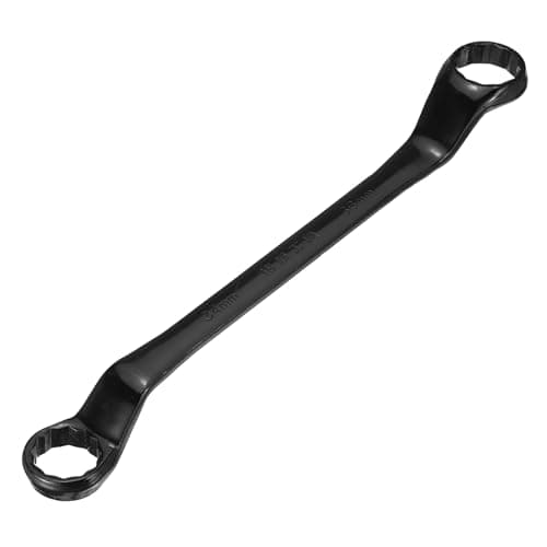 Image of sourcing map 45 Degree Offset Box End Wrench 34mm x 36mm Metric 12 Point Chrome Vanadium Steel Double Box Wrenches Long Industrial Grade Torx Box Wrench Repair Tool, Black