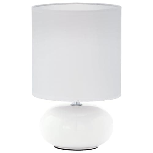 Image of Eglo E14 Contemporary White Ceramic Table Lamp 'TRONDIO'