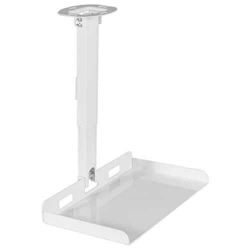 Image of VIVO Universal Ceiling Extending Projector Tray Mount, Height Adjustable Projection, No Hole Installation, Hidden Cable Routing, White, MOUNT-VP08W