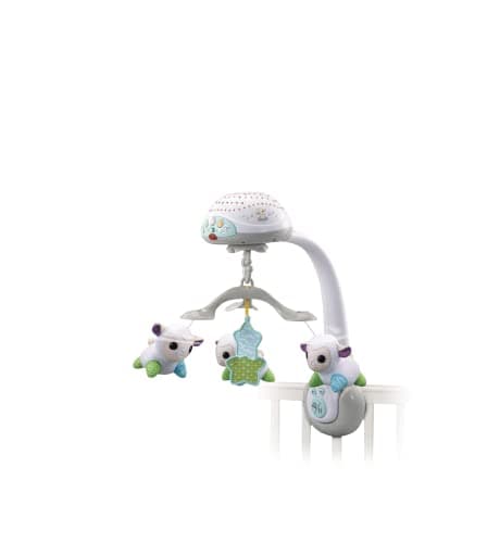 Image of VTech Baby Lullaby Lambs Mobile, with Colourful Light Patterns, Soothing Music, White Noise & Nature Sounds, Gift for Babies 0, 3, 6, 9+ Months, English Version