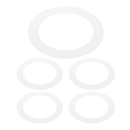 Image of PATIKIL 3.8" ID 5.2" OD Plastic Trim Ring, 5 Pcs Ceiling Light Goof Rings Matte Circular Light Cover Lighting Fixture for Ceiling Wall Recessed Can Downlights, Translucent Matte White