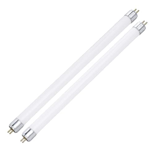 Image of 2 Pack T4 6W Fluorescent Tube 235mm, G5 Base Fluorescent Light Tubes, 3500K Cool White, Emergency Energy Saving Light, High Efficiency CFL Light Bulb for Cabinet Kitchen Lighting Display Units Garage