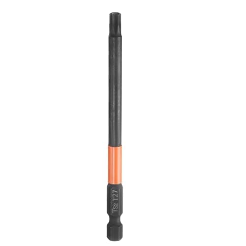 Image of sourcing map T27 Torx Head Screwdriver Bit 4" (100mm) Long 1/4" Hex Shank Magnetic No Hole Tamper Proof 6 Point Star Screw Driver Drill Bits Phosphate S2 Steel Industrial Power Tools