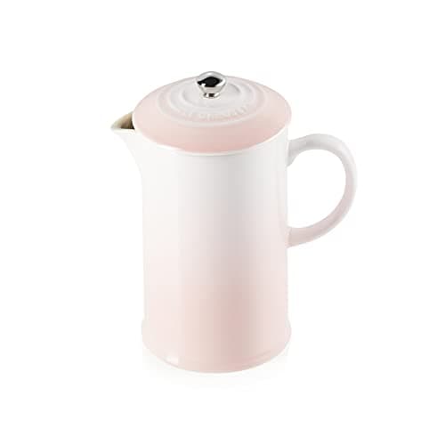 Image of Le Creuset Stoneware Cafetière French Press with Stainless Steel Plunger, 1 Litre, Serves 3-4 Cups, Shell Pink, 60706087770003