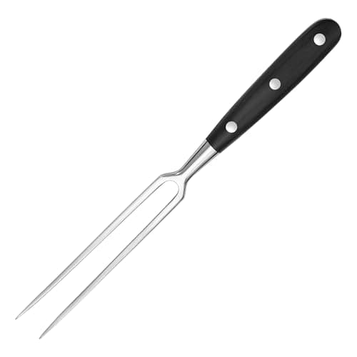Image of luvtree Heavy-Duty Stainless Steel Carving Fork with Black Wood-Sheathed Handle – Ideal for Turkey, Beef, Ham, BBQ, Grilling & Roasting