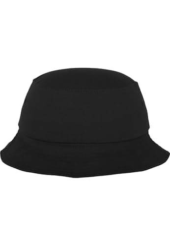 Image of Flexfit Cotton Twill Bucket Hat - Unisex Anglerhut für Damen und Herren, einfarbig, mit patentiertem Flexfit Band, Farbe Schwarz, one size