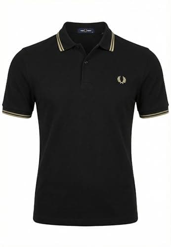 Image of Fred Perry Twin Tipped Polo Shirt Navy/Seagrass/Seagrass (UK, Alpha, L, Regular, Regular, Navy/Seagrass/Seagrass)