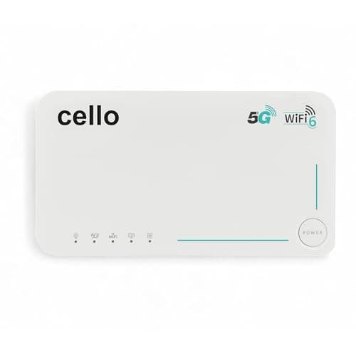 Image of Cello Portable 5G Travel Router - WiFi 6 AX1800 Mobile Hotspot with SIM Card Slot, Qualcomm X55, Dual-Band 2.4G/5G, 4000mAh Battery - Unlocked 5G/4G LTE Mobile Router for Travel, Home & Outdoor