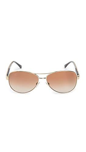Image of Burberry Women's 3080 0BE3080 114513 59 Rectangular Sunglasses 59, Light Gold/Browngradient