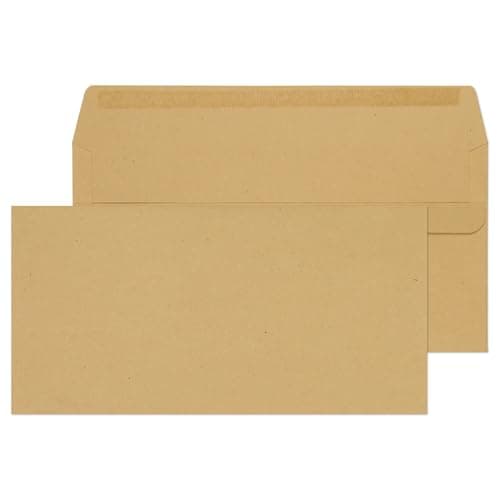 Image of RFE Pack of 500 - DL Manilla Brown Mailing Envelopes Self Seal for Posting mailing Home Office, Ecommerce and Business 80gsm 110 x 220mm