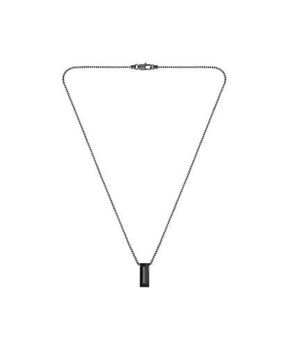 Image of BOSS Jewelry Men's CANDOR JEWELRY Collection Pendant Necklace in Black Stainless Steel - 1580750