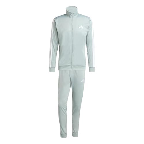 Image of adidas Men's SPORTSWEAR BASIC 3 STRIPES FLEECE TRACKSUIT, Wonder Sage, XL