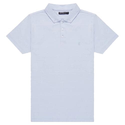 Image of French Connection Micro FC Polo Shirt-Light Blue-X-Large
