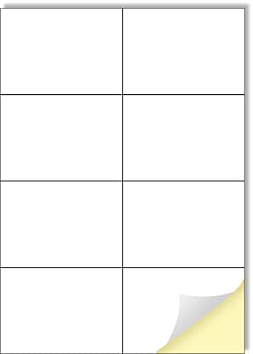 Image of Creavvee 8 Label per Sheet, 25 A4 Sheets, Printable White Sticker Paper Labels for Laser/Inkjet Printers Made in Europe - Sticker Size 105 x 74 mm
